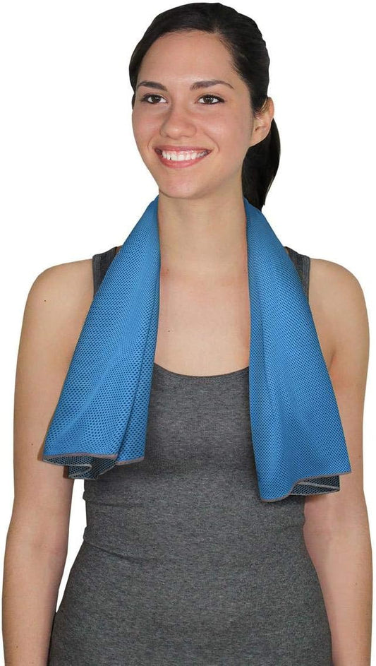 Mesh Instant Cooling Towel for Neck and Face, Cold Towel for Hot Weather, Sports, Gym, Camping, Travel Cool Blue
