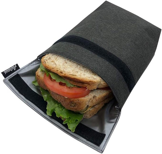 Insulated Reusable Eco Snack bag, Sandwich bag, Food Pouch, Insulated Lunch Bag, Insulin Cooling Case, golf pouch, Work, Picnics, Travel, Men, Woman (Dark Grey)