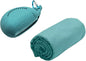 FANCAME Quick Dry Towel with Whale Silicone Sleeve Microfiber Sports Travel Towel Soft Breathable Cooling Towel Absorbent Compact Beach Towels,Suitable for Gym,Camping and Yoga (Lake Blue, 11‘’x 31‘’)
