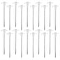 Tent Stakes, Galvanized Steel Pop Up Tent Stakes Pegs with Fluorescent Stopper for Pitching Camping Tents Canopy (White 20pcs)