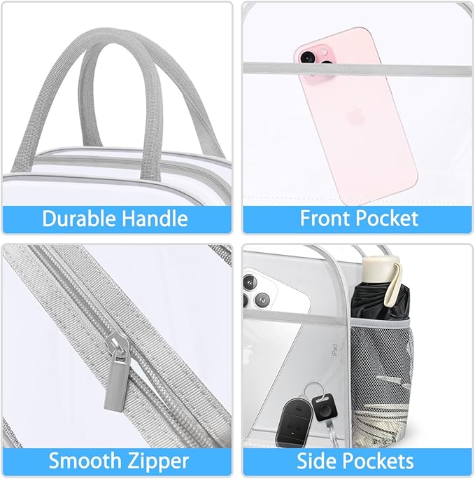 Clear Bag Stadium Approved, Lunch Bag Lunch Box for Women Men Reusable Insulated Lunch Tote Bag