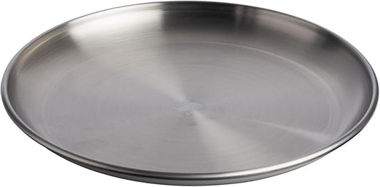 Stanley Wildfare Pro Stainless Steel Plate | 8 in Stackable Plate | Packable Outdoor Dishware | Camping Essentials for Your Camp Kitchen | BPA-Free | Pale Pebble & Stone