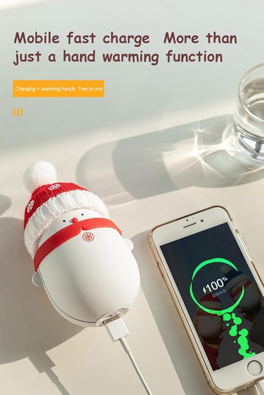 Rechargeable Hand Warmers - Suxaca Snowman Electric Hand Warmer 6000mAh Powerbank Cute Handwarmers - Portable USB Hand Warmer for Christmas Outdoor Camping - Warm Gift for Men Women Kids