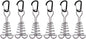 TRIWONDER 6pcs Deck Plank Board Tent Stakes Aluminum Spring Anchor Fishbone Guyline Cord Adjuster Tent Pegs with Carabiners for Outdoor Camping Hiking