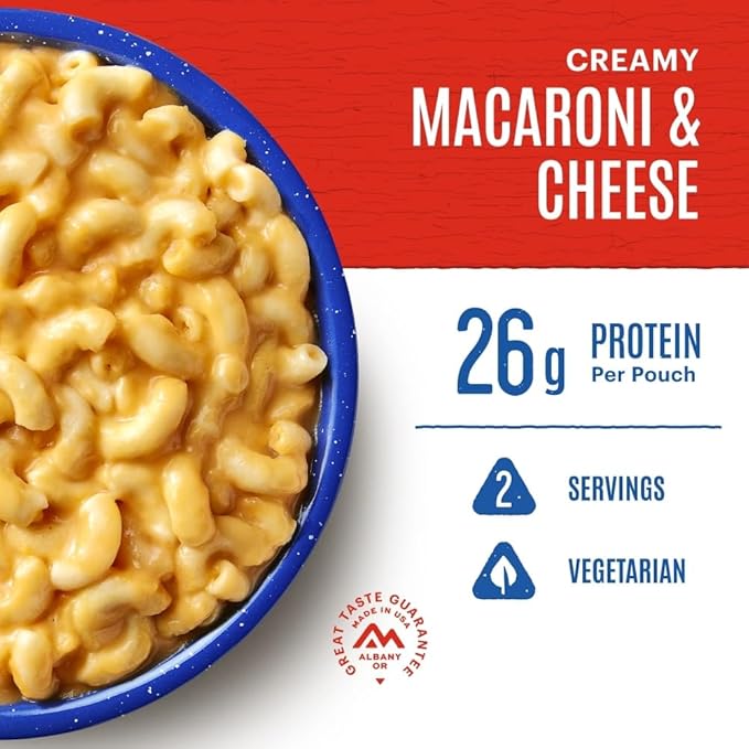 Mountain House Creamy Macaroni & Cheese Freeze Dried Backpacking & Camping Food Vegetarian 6-Pack