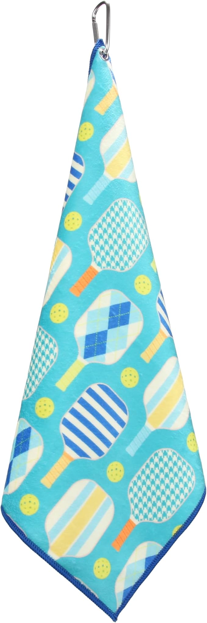 Millie Rose Pickleball Towels in Fashionable Prints - Cute 15x17 inch Microfiber & Cotton Athletic Towels with Carabiner Clip - Pickleball Accessories, Pickleball Gifts (Plaid Pickle)