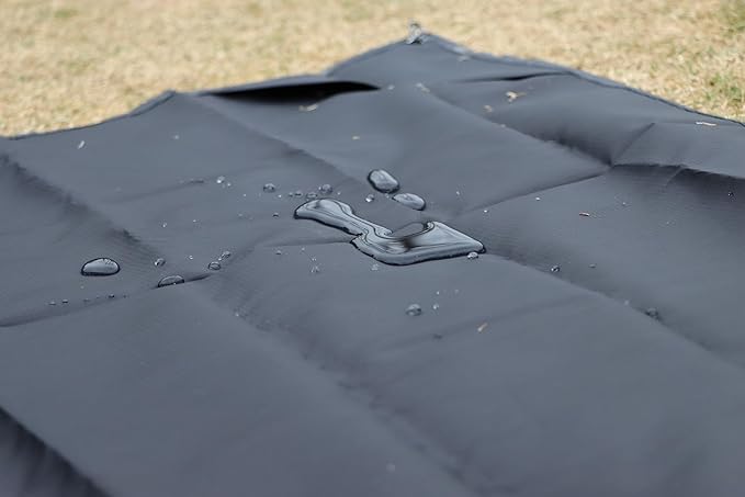 Outdoor Pocket Blanket, 55"x39" Packable Compact Lightweight Small Picnic Blanket, Water Resistant Fast Dry Ground Cover for Beach Concert Festival Camping Hiking, Stakes Included (Black)