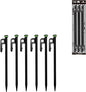 CAMPINGMOON 15.7-inch 6pcs Carbon Steel S45C Black Skin Cation Electrodeposition Coating Tent Stake for Hard Ground T-40-6P