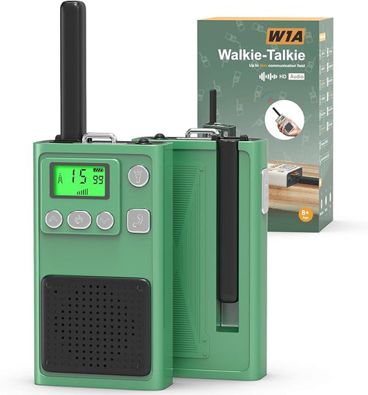 Walkie Talkies, Selieve Walkie Talkies for Adults Long Range with 22 Channels, 2 Pack Radios Walkie Talkies with LED Flashlight, Foldable Antennas for Hiking Camping Trip (Green)
