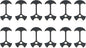 12Pcs Deck Plank Road Camping Fish Bone Nail Rope Buckle Tent Windproof Rope Fish Bone Nail Aluminum Alloy Anchor Buckle Fish Bone-Shape, Black