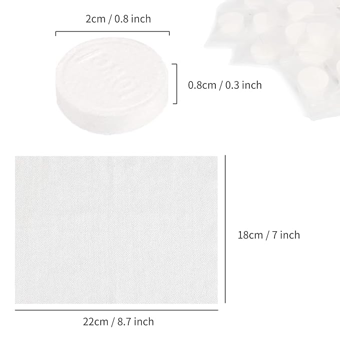 Compressed Towel,100 PCS Disposable Mini Tablets Face Compressed Towels Individual packaging, Compressed Hand Wip, Portable Compressed Coin Tissue for Travel/Home/Outdoor Activities (Blue)