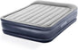 Intex 64135ED Dura-Beam Plus Deluxe Pillow Rest Air Mattress: Fiber-Tech – Queen Size – Built-in Electric Pump – 16.5in Bed Height – 600lb Weight Capacity