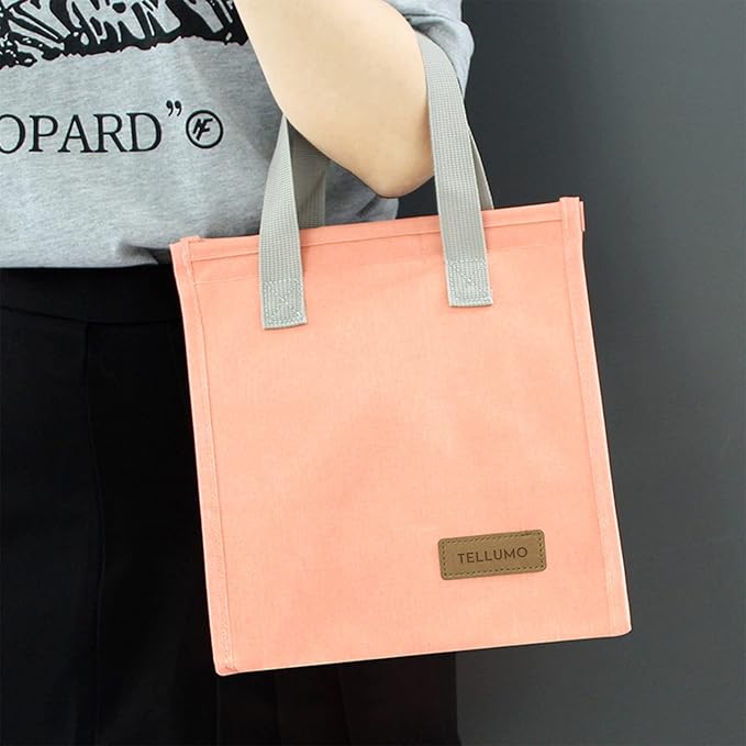 TELLUMO Lunch bag, Insulated Lunch Bag for Women Men Large Lunch Box Container Reusable Leakproof Tote for Office, Work, School, Beach or Travel (Pink)