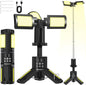 Telescopic Camping Lights with Stand, 5000LM Rechargeable LED Flashlight, 9 Color Modes, Collapsible Tent Lantern with Reflective Strips, Magnetic Base for Power Outages, Camping & Emergency