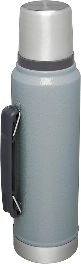 Stanley Classic Legendary Vacuum Bottle 1.1 qt | Wide Mouth with Leakproof Cup Lid | Keep Drinks Hot or Cold | Packable for Travel | Insulated Stainless Steel Thermos | BPA-Free | Hammertone Silver