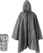 Plus Size Adult Rain Poncho with Hood and Zipper, Poncho Para Lluvia, Tactical Ponchos Adult For Camping, Hiking
