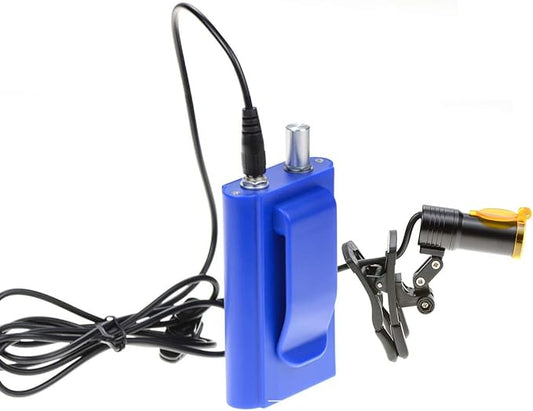 NSKI 5W LED Head Lamp Plastic Clip Type with Filter and Belt Clip Type Rechargabe Battery Headlamp (Blue)