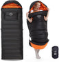 0-20 Degrees F Down Sleeping Bag for Adults - 4 Season Envelope With Arm Holes, Wearable for Backpacking Camping - Ultralight, Compact, Move Freely While Wearing