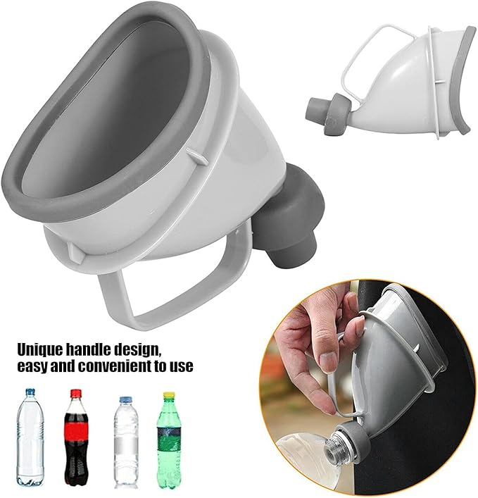 Unisex Urination Device, Portable Urinal Pee Funnel for Men and Women, Adult Urinal Emergency for Camping, Hiking, Outdoor Activities, Grey