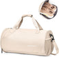 Gym Bag for Women Mens with Wet & Shoe Compartment,Small Duffle Bag for Travel Sport Gym Tote Bags Workout Bag Overnight Weekender Bag Carry on Travel Bag White