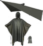 onewind Hooded Rain Poncho, Silnylon Camping Rain Coat Versatile Survival Shelter Lightweight Poncho for Hiking, Backpacking