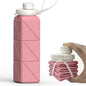 Collapsible Water Bottles 20.6oz, Silicone Foldable Portable Travel Water Bottle, Folding Lightweight Reusable Leakproof for Traveling Camping Hiking Cycling Yoga Sports Outdoor
