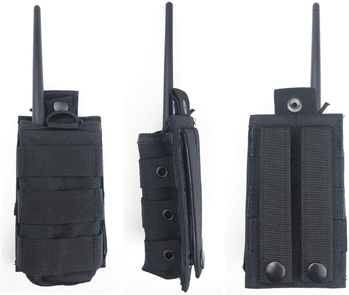 Molle Tactical Universal Radio Nylon Holster Pouch Holder, Military Molle Radio Case Bag Compatible with Baofeng Midland Motorola Walkie talkies