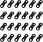 lasenersm 24 Pieces Cord Adjuster Tent Tensioners Guyline Cord Adjuster Rope Adjuster Aluminum Alloy Wind Rope Buckle 2 Hole Rope Guyline Adjuster for Tent Camping Hiking, Black