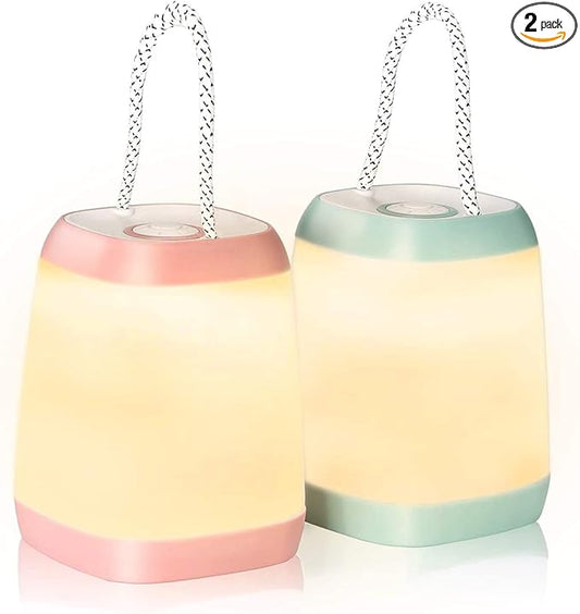 2 Pack LED Camping Light, Battery Powered LED Tent Lantern with 3 Modes, Portable Night Light for Camping, Hiking, Emergency, Backpacking, Indoor and Outdoor Use