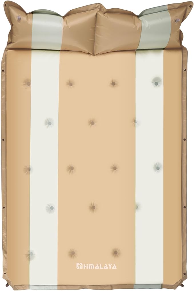 Inflatable Camping Sleeping Mat Compact Camping Pad for Backpacking Hiking Lightweight Sleep Pad Camping Air Mattress 2 Person with Pillow Foam Sleeping Mat