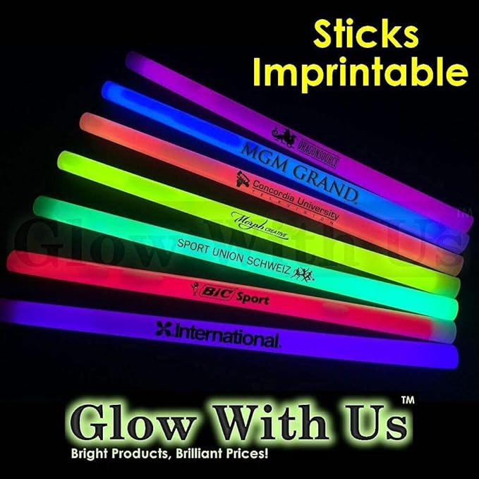 Glow Sticks Bulk Wholesale, 10 12” 15mm Dia. Blue Industrial Grade Jumbo Light Sticks, Bright Color, Glow 14 Hrs, Safety Glow Stick 3yrs Shelf Life, Ideal for Camping & Emergency, GlowWithUs Brand