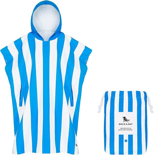 Dock & Bay Adult Poncho - Hooded Towel with Deep Pockets, Changing Robe - Quick Dry - Compact, Lightweight - Includes Bag