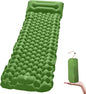 Sleeping Pad Ultralight Inflatable Camping Sleeping Pad with Pillow,Built-in Foot Pump,Lightweight Camping Mattress,Thick 4" Sleeping Mat for Camping Backpacking Hiking (Green, Single)