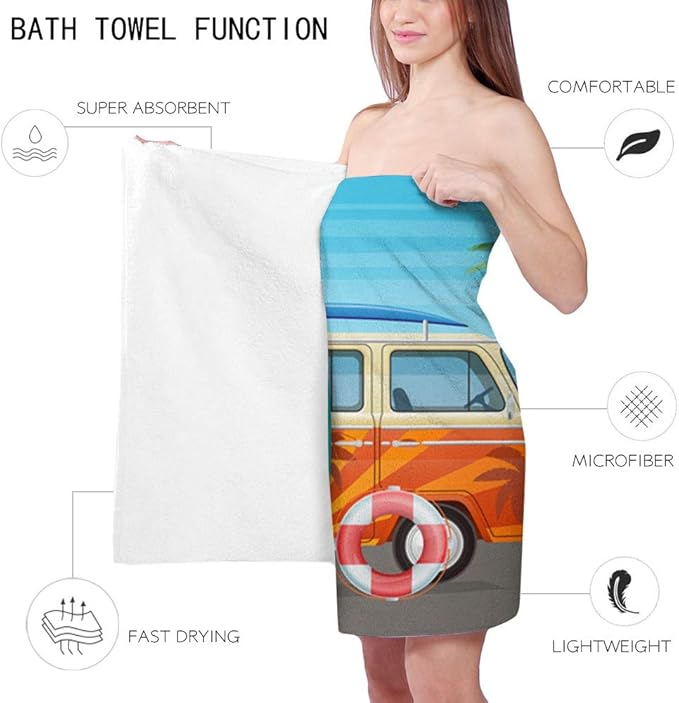 Set of Two Microfiber Beach Camping Surfing Quick Dry Sand Wicking Towels - Camping & Surfing