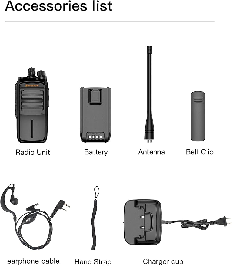UHG-01 Versatile GMRS Two Way Radio,Heavy Duty Walkie Talkie with 9W High Power and 5 Miles Line of Sight Walkie Talkie.(2-Packs)