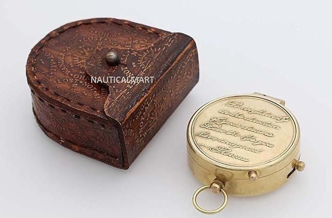 NauticalMart Thoreau's Go Confidently Quote Engraved Brass Compass - Graduation Day Gifts - Wedding Gift - Baptism Gift - Father 's Day- Mother's Day - Anniversary - Keepsake Christmas