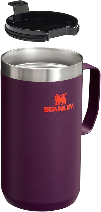Stanley Stay-Hot Camp Mug 12 oz & 24 oz | Press Fit Drink Through Lid | Cup for Coffee, Tea and Drinks | Insulated Stainless Steel Coffee Mug | BPA-Free