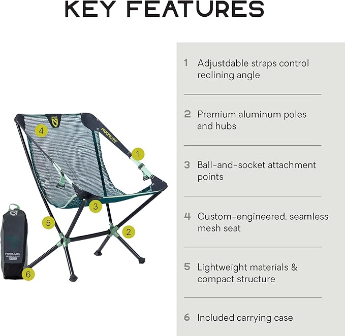 NEMO Equipment Moonlite Reclining Camp Chair - One Size - Lagoon