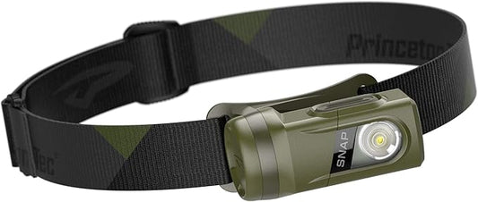 Princeton Tec Snap Headlamp with Dimmable 300 Lumens Maxbright White LEDs, IPX4 Water Resistance and 155 Hour Burn Time, Essential for Hiking, Camping, Hunting, and Safety Preparedness, Green