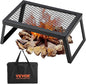 VEVOR Folding Campfire Grill, Heavy Duty Steel Mesh Grate, 18" Portable Camping Grates Over Fire Pit, Camp Fire Cooking Equipment with Legs Carrying Bag, Grilling Rack for Outdoor Open Flame Cooking