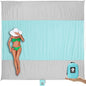 WEKAPO Beach Blanket Sandproof, Extra Large Beach Mat, Big & Compact Sand Free Mat Quick Drying, Lightweight & Durable with 6 Stakes & 4 Corner Pockets