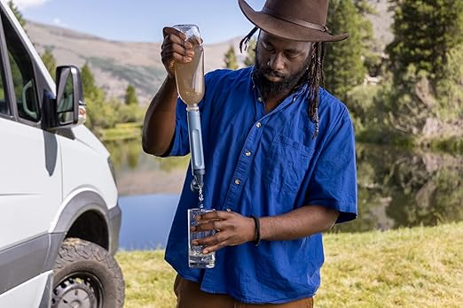 LifeStraw Peak Series - Personal Water Filter Straw for Backup Filtration, Emergency, Survival, and Ultralight Hydration, Mountain Blue, 2 Pack