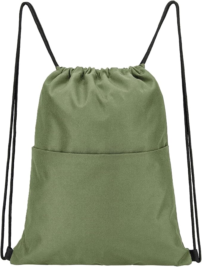 Vorspack Drawstring Backpack Water Resistant String Bag Sports Sackpack Gym Sack with Side Pocket for Men Women