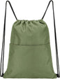 Vorspack Drawstring Backpack Water Resistant String Bag Sports Sackpack Gym Sack with Side Pocket for Men Women