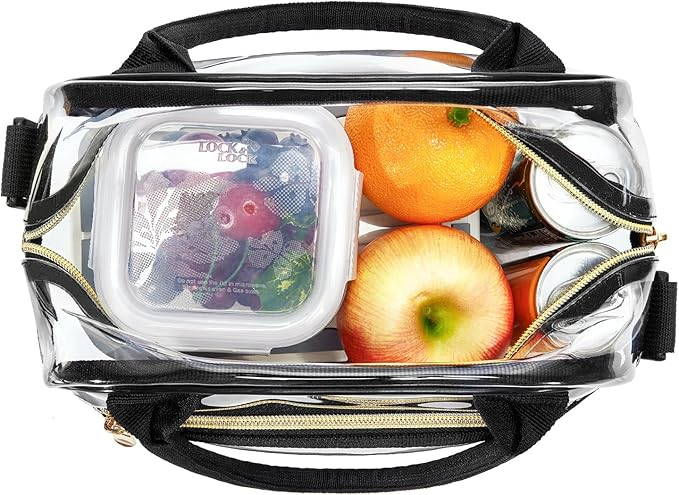 TOURIT Stadium Approved Clear Lunch Bag Transparent Bag with Adjustable Strap Clear Lunch Box for Women Men Work