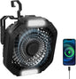 Portable Camping Fan with LED Light, 7800mAh Rechargeable Battery Operated Fan Lantern with Hook & Remote, USB Fan for Tent RV Hurricane Outages Emergency