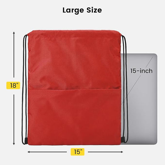 Vorspack Drawstring Backpack Water Resistant String Bag Sports Sackpack Gym Sack with Side Pocket for Men Women