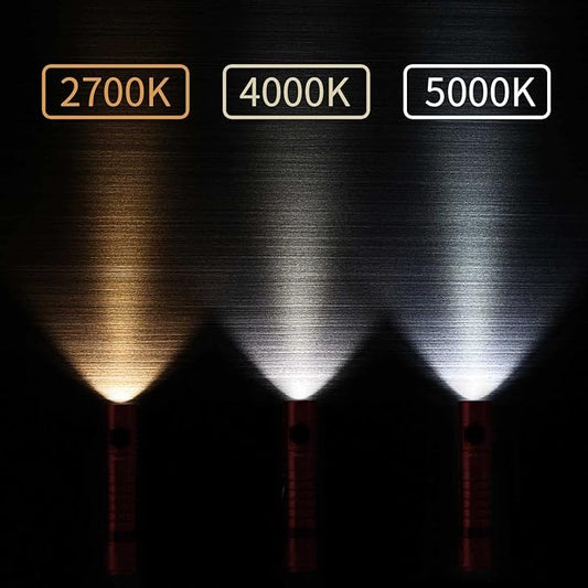 Wurkkos FC11 USB C Rechargeable Flashlights Maximum Output 1300Lumen, Compact EDC Flashlights with High 90CRI LED, IP67 Waterproof Magnetic Tail Cap Design for Dog Walking Emergency(Red-4000K)