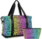 Women's Weekender Duffle Bag for Travel and Gym with Toiletry and Shoes Compartment