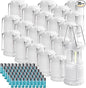 KUNHE LED 20 Pack Glow-in-The-Dark Camping Lanterns Battery Powered (Includes 60 AA Alkaline Batteries) 350 Lumens IPX4 Water Resistant Lanterns for Power Outages Emergency Hurricane Storms
